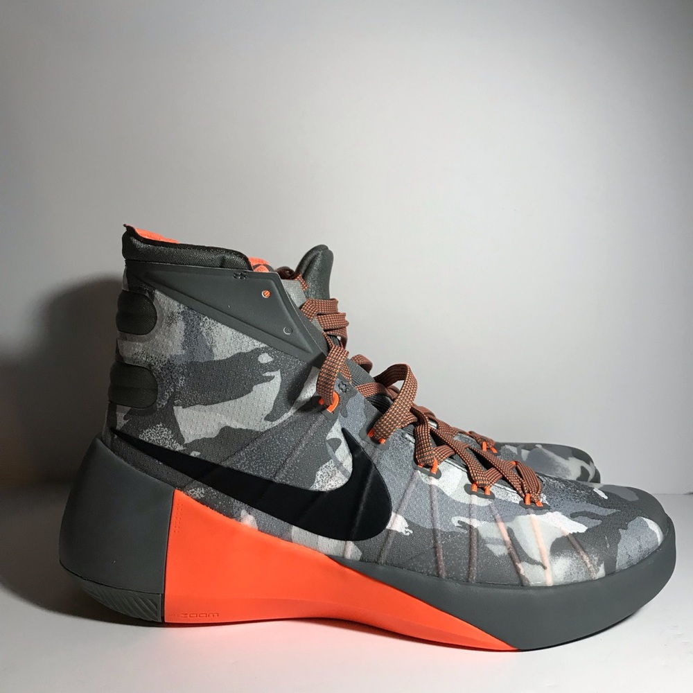 Nike Hyperdunk 2015 PRM Camo Grey Orange size 10